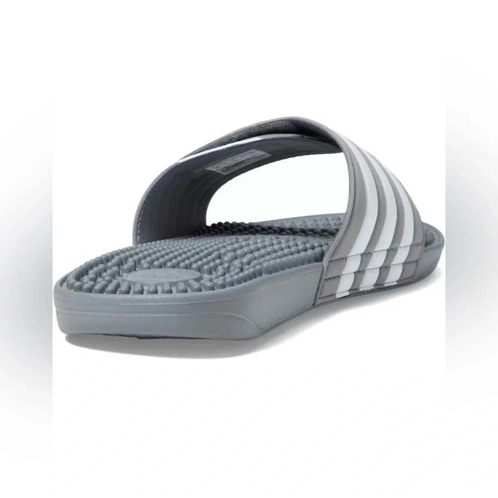 Adidas Unisex Adissage Slides Sandal Grey and White 18 US Men New